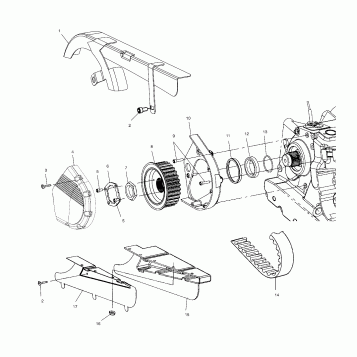 DRIVE TRAIN, FRONT DRIVE SPROCKET - V99CB15DB (4947594759B014)