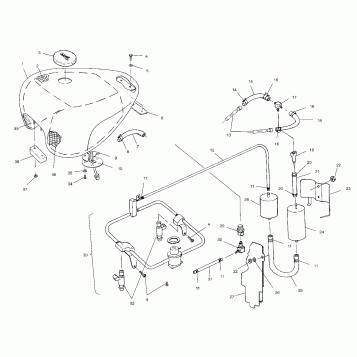FUEL SYSTEM, FUEL TANK, PUMP and RAILS - V99CB15DB (4947594759D004)