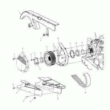 DRIVE TRAIN, FRONT DRIVE SPROCKET - V99CB15LCZ (4952535253B014)