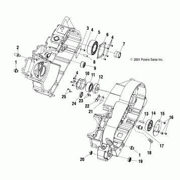 ENGINE, CRANKCASE BEARINGS - V99CB15LCZ (4952535253C004)