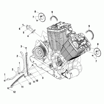 ENGINE, CAMCHAIN and TENSIONER - V99CB15LCZ (4952535253C007)