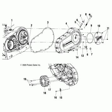DRIVE TRAIN, PRIMARY COVER - V99CB15LCZ (4952535253C012)