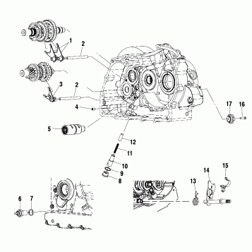 DRIVE TRAIN, SHIFT FORKS/DRUM - V99CB15LCZ (4952535253C013)