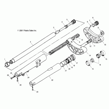 SUSPENSION, FRONT FORKS - V99CB15DAZ (4952565256A011)