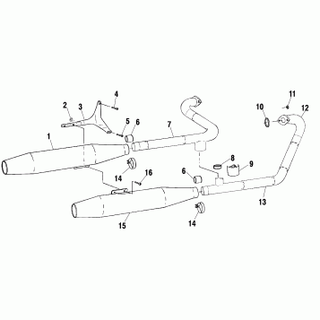 ENGINE, EXHAUST SYSTEM - V00CB15DC (4952565256B013)