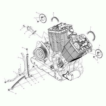 ENGINE, CAMCHAIN and TENSIONER - V00CB15LE (4952565256C008)