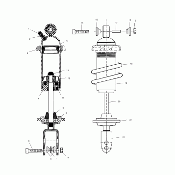SUSPENSION, SHOCK, REAR - V00CS15DC (4952625262B05)
