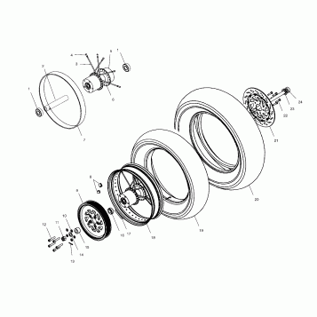 WHEELS, REAR - V00CB15DCS (4960146014B001)