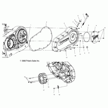 DRIVE TRAIN, PRIMARY COVER - V01CD15CC (4966126612C011)