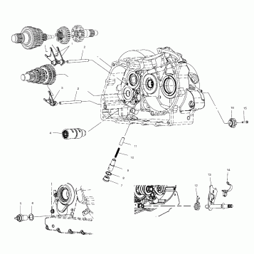 DRIVE TRAIN, SHIFT FORKS/DRUM - V01CD15CC (4966126612C012)