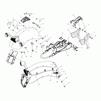 BODY, REAR FENDER and TAILLIGHT MOUNTING - V01CS15DA (4966166616A004)