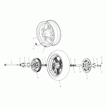 WHEELS, REAR - V01CS15DA (4966166616A012)