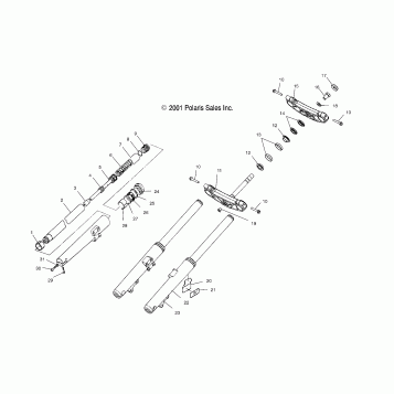 SUSPENSION, FRONT FORKS - V02TB16/ALL OPTIONS (4976287628A11)