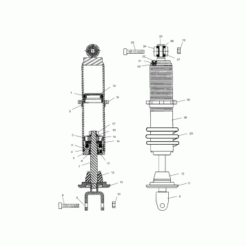 SUSPENSION, SHOCK, REAR - V03TB16/ALL OPTIONS (4976287628B08)