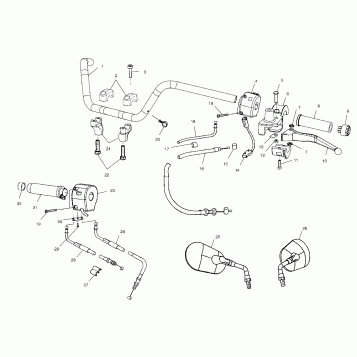 STEERING, HANDLEBAR - V02CD16/ALL OPTIONS (4976307630A08)