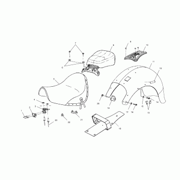 BODY, SEAT and REAR FENDER - V02CD16/ALL OPTIONS (4976307630B10)