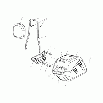 BODY, BACKREST and SADDLEBAG - V02CD16/ALL OPTIONS (4976307630B11)