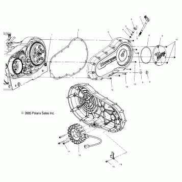 DRIVE TRAIN, PRIMARY COVER - V02CB16/ALL OPTIONS (4976307630D02)