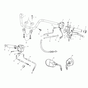 STEERING, HANDLEBAR - V02CB16/ALL OPTIONS (4976327632A08)