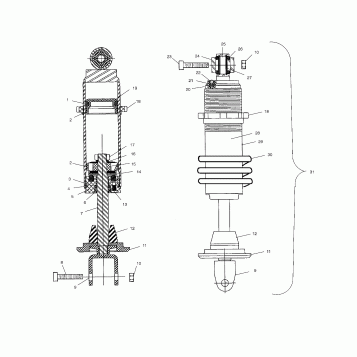 SUSPENSION, SHOCK, REAR - V02CB16/ALL OPTIONS (4976327632B05)