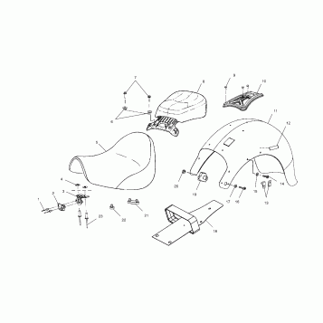 BODY, SEAT and REAR FENDER - V02CB16/ALL OPTIONS (4976327632B09)