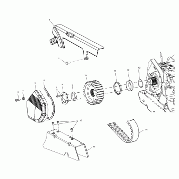 DRIVE TRAIN, FRONT DRIVE SPROCKET - V02TB16/ALL OPTIONS (4976347634C06)