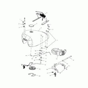 FUEL SYSTEM, FUEL TANK, LINES and THROTTLE BODY - V02TD16/ALL OPTIONS (4976347634D09)