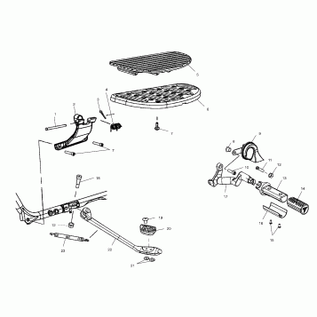 CHASSIS, FLOOR BOARD and SIDE STAND - V03CB16/ALL OPTIONS (4983648364A06)