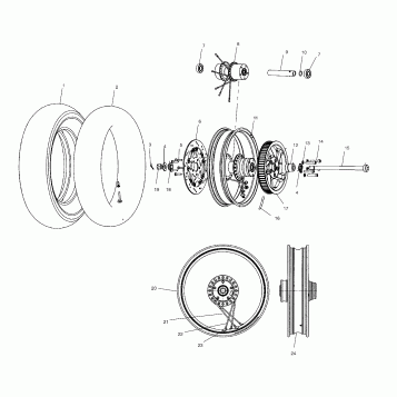 WHEELS, REAR (LACED) - V03CB16/ALL OPTIONS (4983648364B01)