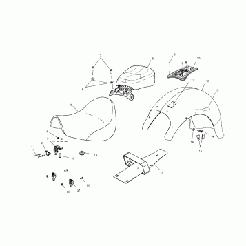 BODY, SEAT and REAR FENDER - V03CB16/ALL OPTIONS (4983648364B12)