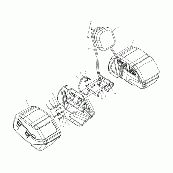 BODY, SADDLEBAG/BACKREST - V03CB16/ALL OPTIONS (4983648364B13)