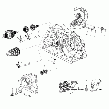 DRIVE TRAIN, SHIFT FORKS/DRUM - V03CB16/ALL OPTIONS (4983648364D05)