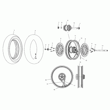WHEELS, FRONT (LACED) - V03TB16/ALL OPTIONS (4983668366A12)