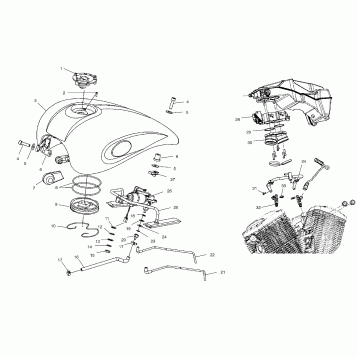 FUEL SYSTEM, FUEL TANK, LINES and THROTTLE BODY - V03GB16/ALL OPTIONS (4983688368A10)