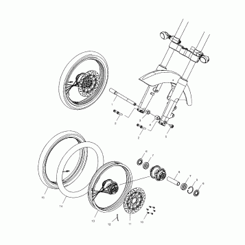 WHEELS, FRONT (SPOKED) - V03GB16/ALL OPTIONS (4983688368A12)