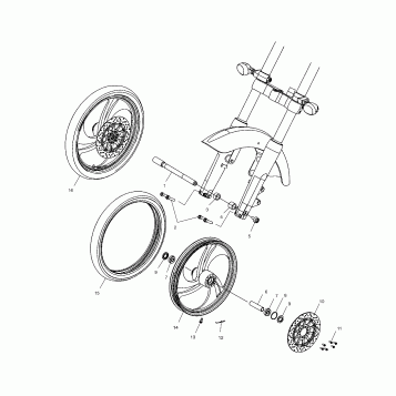 WHEELS, FRONT (BILLET) - V03GB16/ALL OPTIONS (4983688368A13)