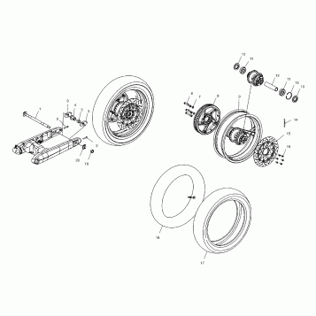 WHEELS, REAR (SPOKED) - V03GB16/ALL OPTIONS (4983688368A14)