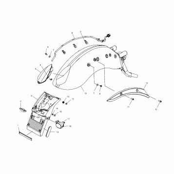 BODY, REAR FENDER and TAILLIGHT - V03GB16/ALL OPTIONS (4983688368B04)