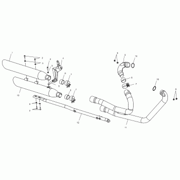 ENGINE, EXHAUST SYSTEM - V03GB16/ALL OPTIONS (4983688368C02)