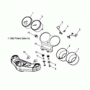 STEERING, SPEEDO/TACHOMETER - V03GB16/ALL OPTIONS (4983688368D09)