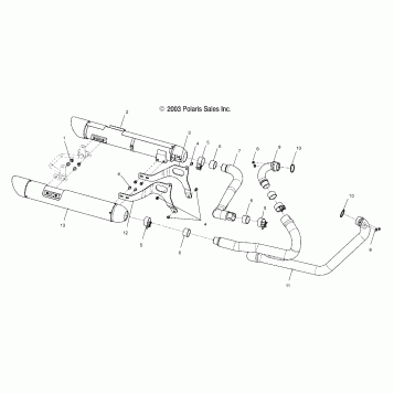 ENGINE, EXHAUST SYSTEM - V04TB16/ALL OPTIONS (4989528952C05)