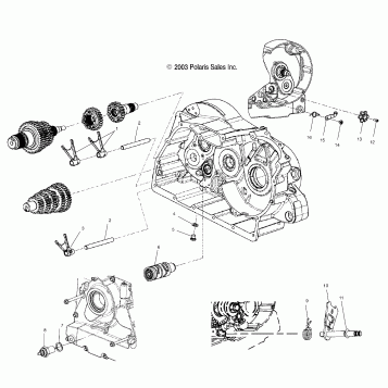 DRIVE TRAIN, SHIFT FORKS/DRUM - V03GB16/ALL OPTIONS (4989528952D06)