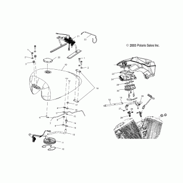 FUEL SYSTEM, FUEL TANK, LINES and THROTTLE BODY - V04TB16/ALL OPTIONS (4989528952D09)