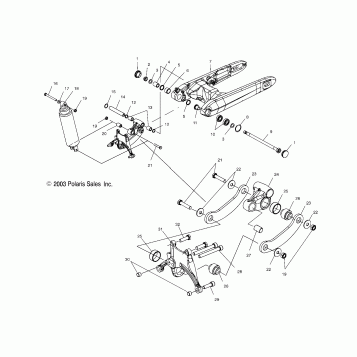 SUSPENSION, REAR and SWING ARM - V04CB16/ALL OPTIONS (4989548954A04)