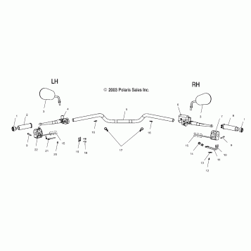 STEERING, HANDLEBAR - V04GB16CA/CB/CC/CE/CG/CJ/CK/CL/DA/DB/DC/DE/DG/DJ/DK/DL/LA/LB/LC/LE/LG/LJ/LK/LL/UA/UB/UC/UE/UG/UJ/UK/UL (4989548954A08)