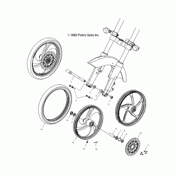 WHEELS, FRONT (BILLET) - V04GB16/NC16/ALL OPTIONS (4989548954B02)