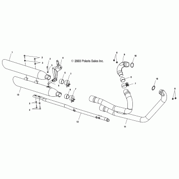 ENGINE, EXHAUST SYSTEM - V04GB16/NC16/ALL OPTIONS (4989548954C11)