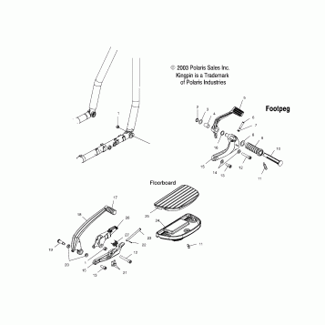 CHASSIS, R.H. FOOTPEG/FLOORBOARD/BRAKE - V04CB16/ALL OPTIONS (4989568956A07)