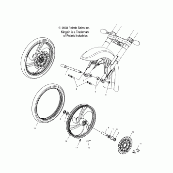WHEELS, FRONT (BILLET) - V04CB16/ALL OPTIONS (4989568956A14)