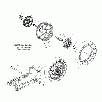 WHEELS, REAR (BILLET) - V04CB16/ALL OPTIONS (4989568956B03)